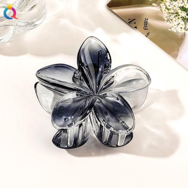 Stora blommor Hårklämmor Blomformade kloklämmor SVART Black