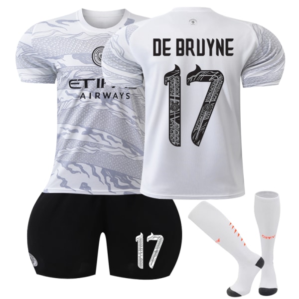 23-24 Manchester City Commemorative Edition Hjemme fodboldtrøje til børn nr. 17 De Bruyne 20