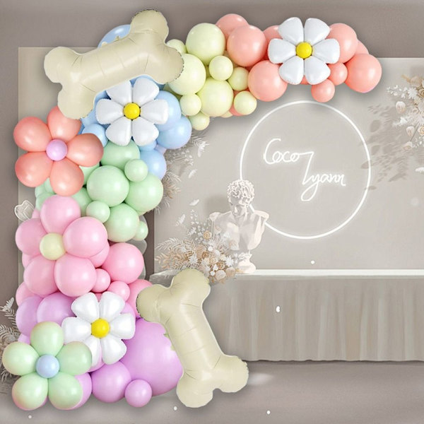Blå balloner Bue Garland Kit Hunde fødselsdag