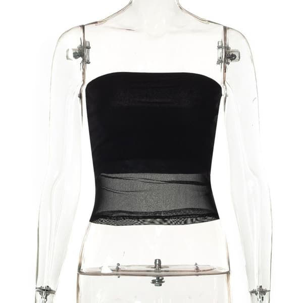 Crop Top -putkitoppi MUSTA S Black S