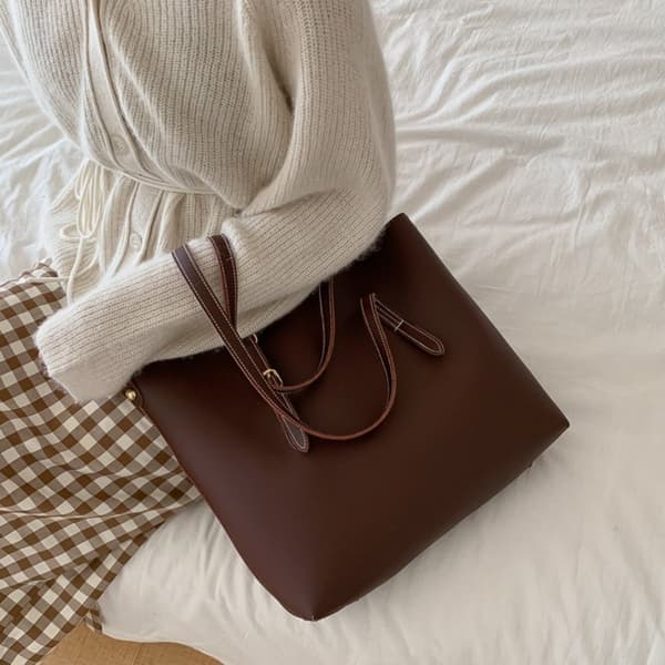 Handlenett Skulderveske MØRKEBRUN dark brown