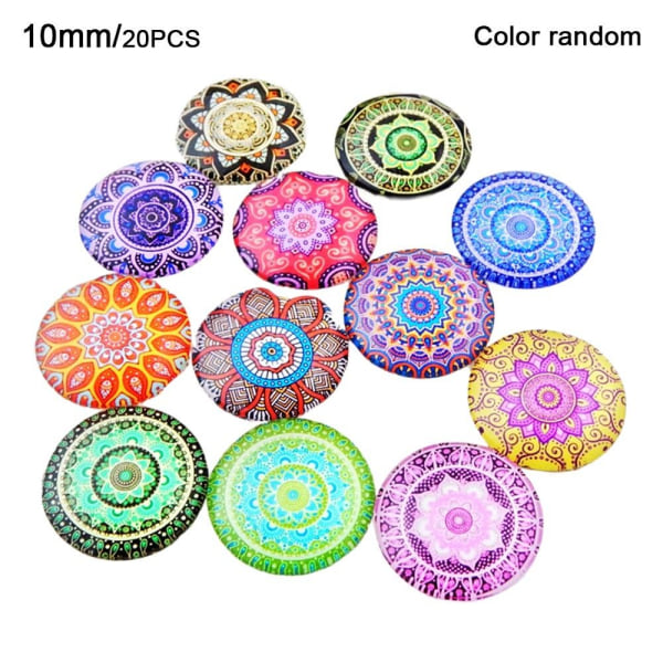 20 stk trykt glas cabochons Swirl glas cabochons 10MMCOLOR 10mmcolor random