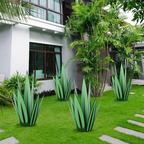 Tequila Rustik Skulptur Metal Agave Plante SØLV silver