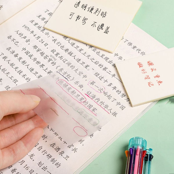Gjennomsiktige Sticky Notes Vanntett Clear Memo M M