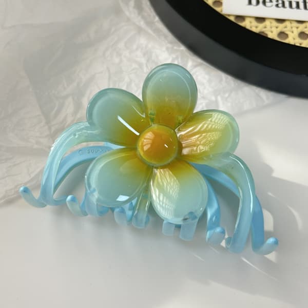 Æg Blomst Hår Hajklemme BLÅ blue
