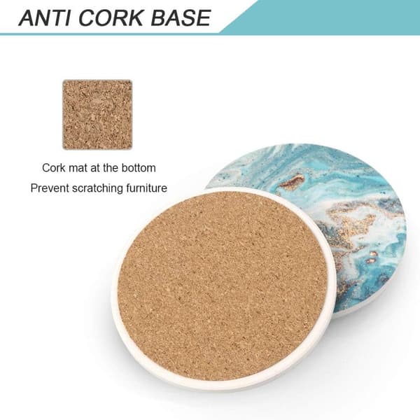 6 stk. Absorberende Underkopper Drikkeunderkopper Keramikunderkopper 6PCs