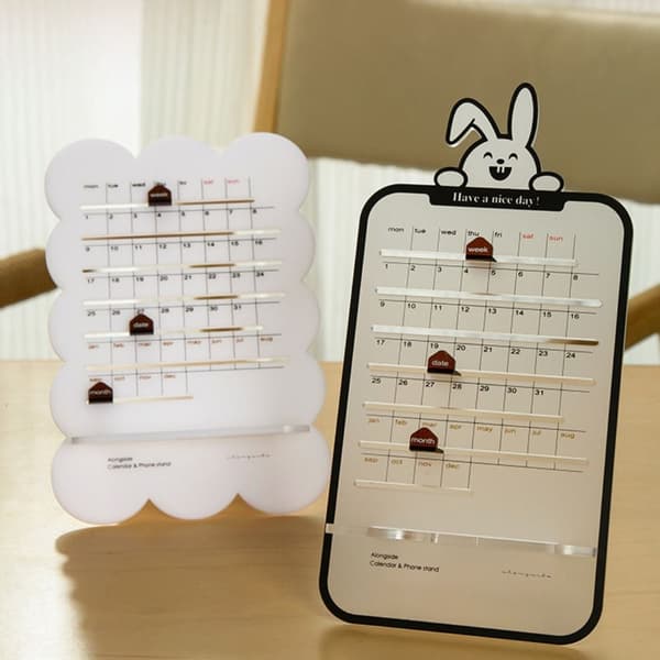 Skyvebordkalender Planlegger HVIT KANIN KANIN White Rabbit-Rabbit