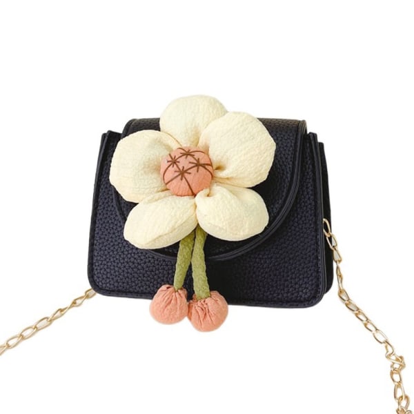 Lasten ketju Olkalaukku Crossbody Bucket Laukut BLACK FLOWER black flower-flower