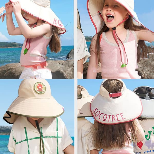 Barnas solhatt UV-beskyttelse HVIT white