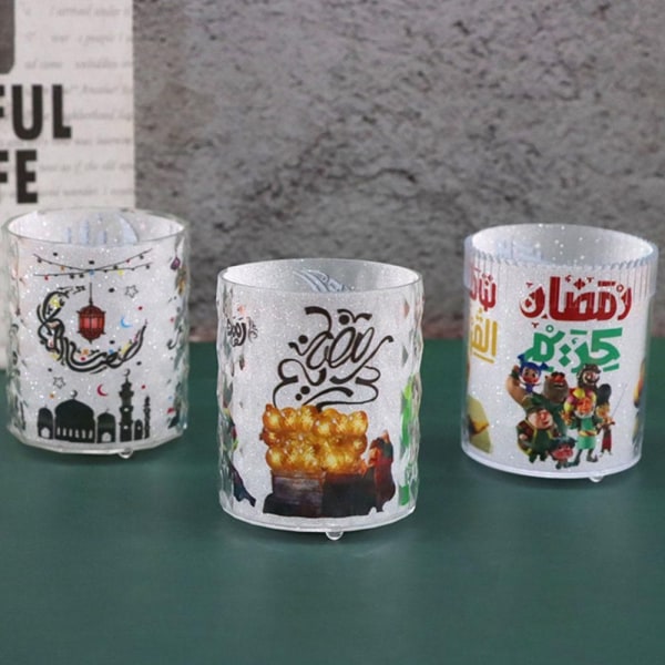 2 stk. Ramadan Kareem LED Lys Eid Mubarak Dekoration