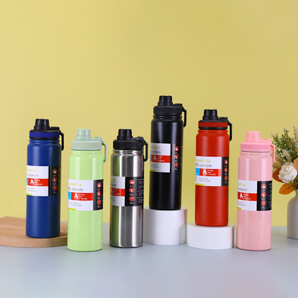 1000ml Rustfri Stål Vakuum Kop Rejse Kaffe Kop PINK Pink