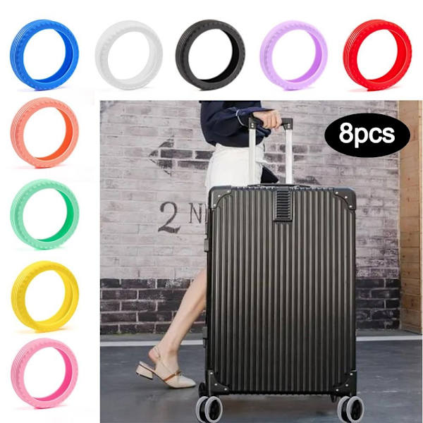8 kpl / set Matkalaukkujen pyörän kengät Matkalaukun pyörien suoja Gray 8Pcs-8Pcs