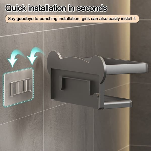 Papirhåndkleholder Baderomshylle GRÅ grey