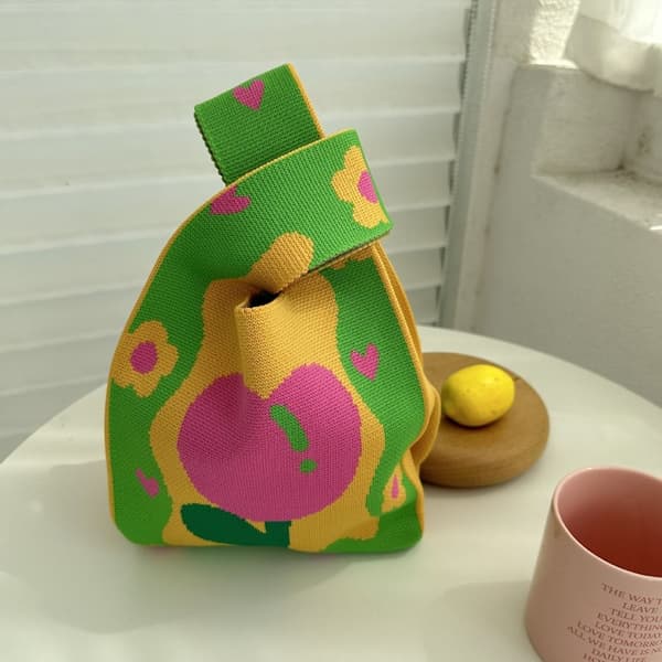 Vårtulpan Stickad Handväska GRÖN green
