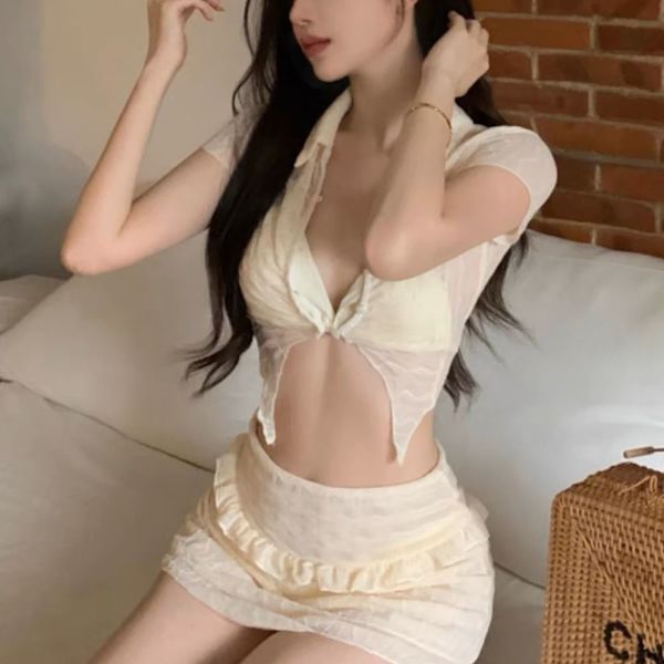 Lace Up Set Kesäuimapuku BEIGE M beige M