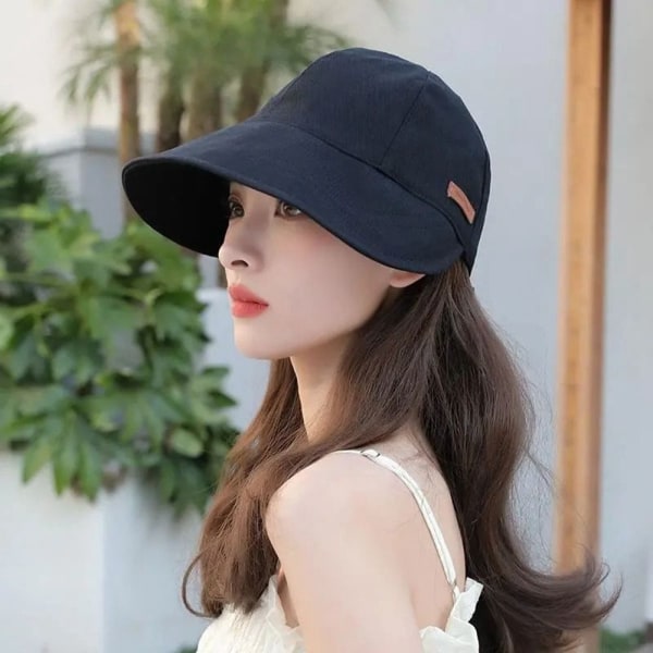 Denim Bucket Hats Dame Sommer Hat SORT Black