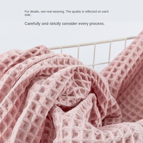 Bomuldsvaffelbadehåndklæde Ensfarvede håndklæder PINK pink