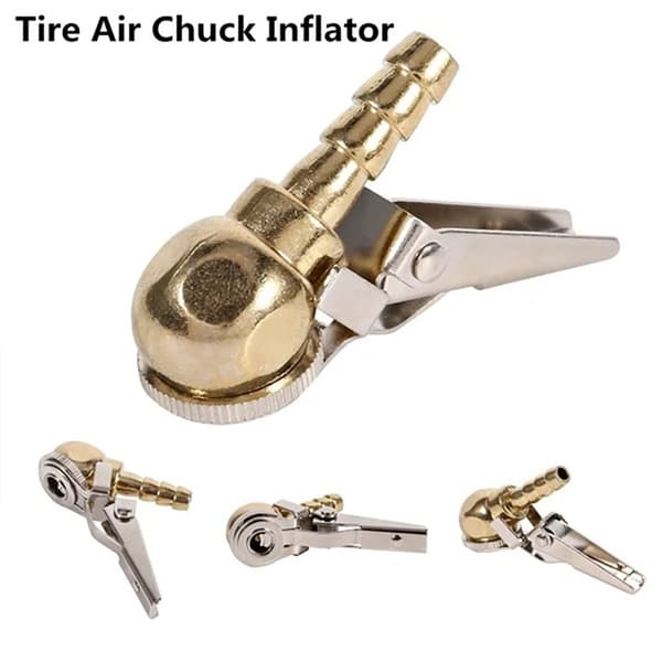 1 st Däckluftchuck Inflator Luftpump Chuck Clip GULD GULD gold