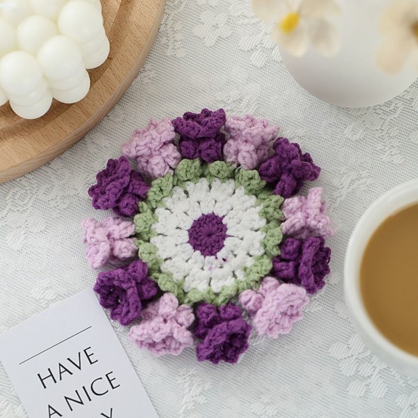 Virkad blomunderlägg Suckulent växtkrukunderlägg LILA Purple