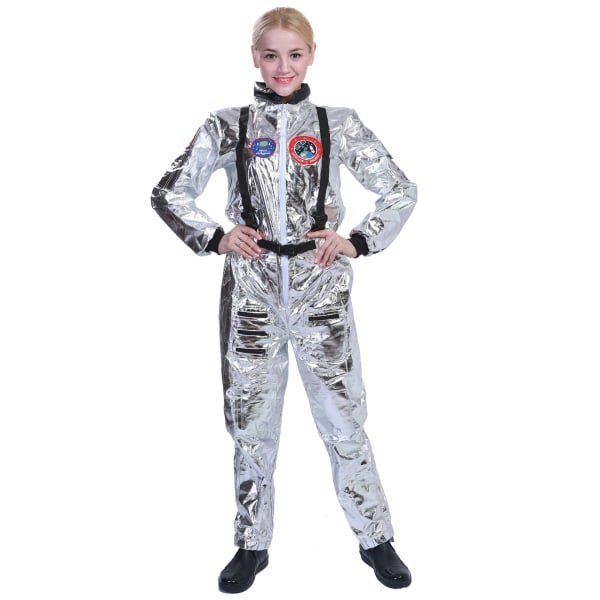Voksen Astronaut Space Jumpsuit Kostume Fest RumkostumeCosplay Mænd Kvinder Kid L