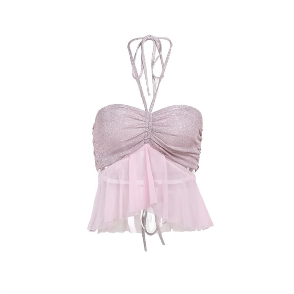 Dame Crop Tops Blonde Camisole Vest ROSA L Pink L