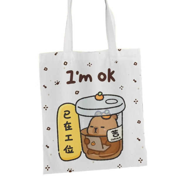 Canvasväska Tecknad Capybara Tote 10 10 10