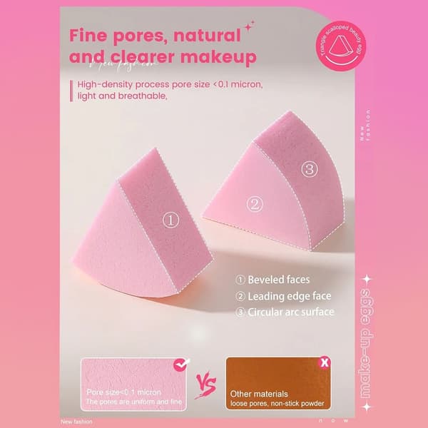 15 st Triangulär Puderpuff Kosmetisk Puff BLÅ blue