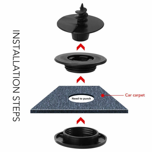 10 stk Bil Gulvmåtte Spænde Tæppe Clips Fastener Clips