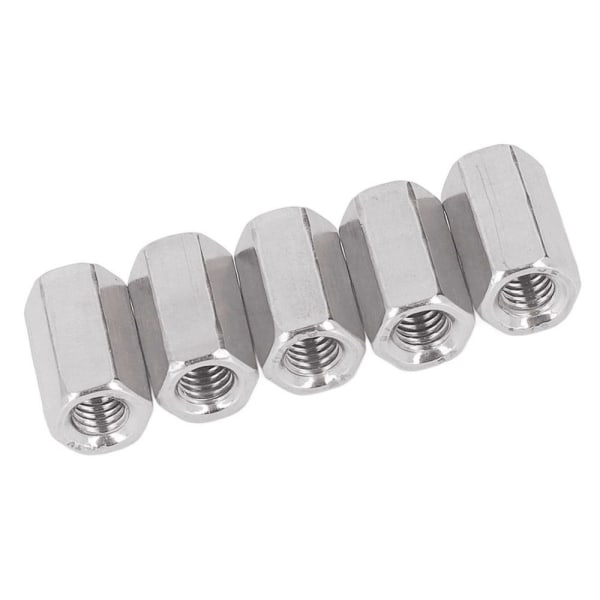 10 stk Langstangmutter sekskantkoblingsmutter M6x18mm lange muttere