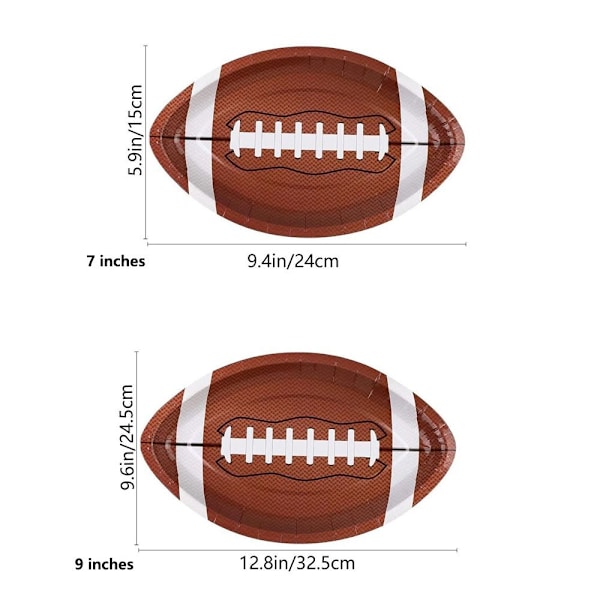 10 stk Rugby-temabrett Fotballserveringsbrett 7 TOMMERS 7 inches