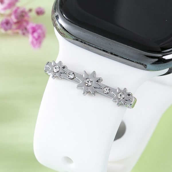 Apple Watch Band Watch Band Ornament Dekorativ Ring VIT white
