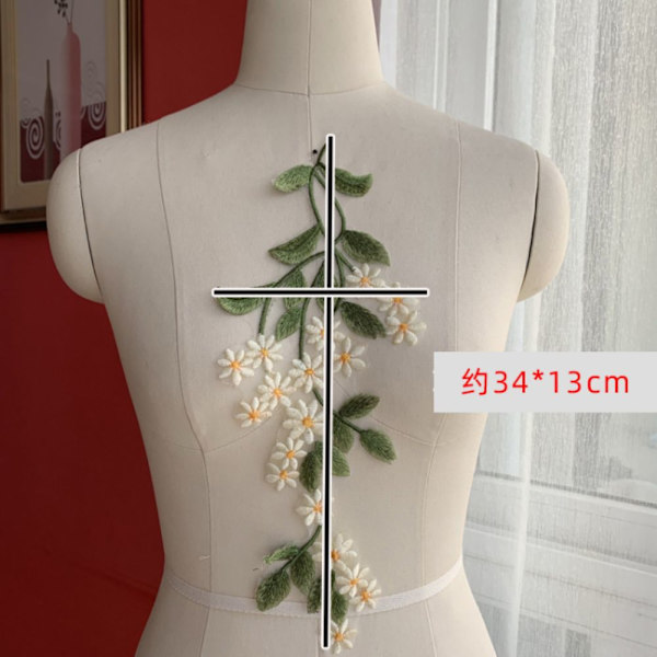 Grønne blader Blomster blonder applikasjoner broderi trelapper
