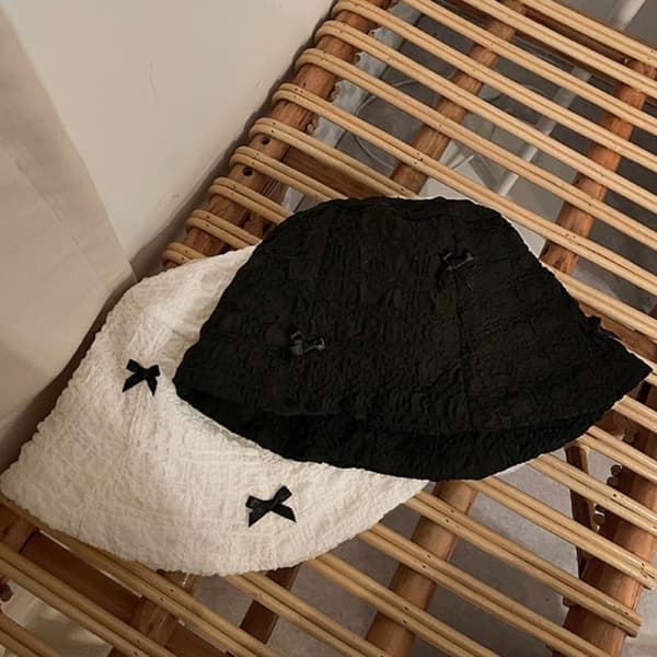 Hatt med sløyfe, knute, strandhatt HVIT White