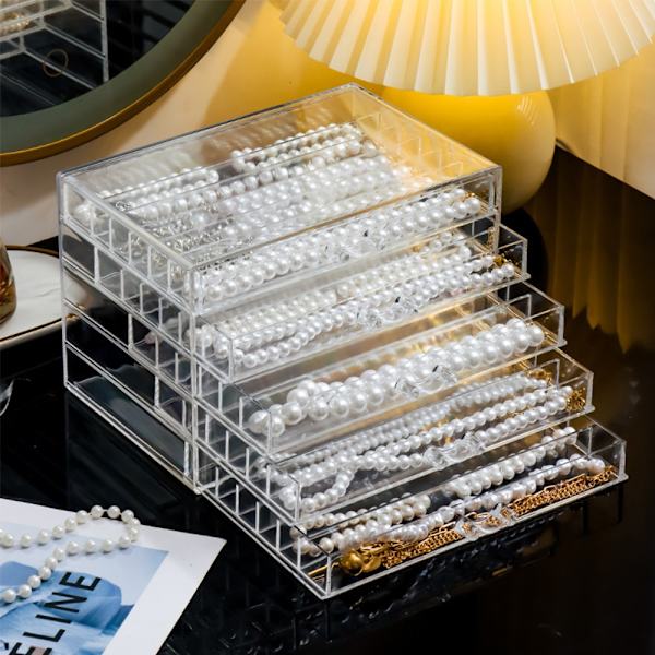 Halskæde Display Holder Halskæde Organizer Box 3 SKUFFE 18 3 Drawer 18 Girds