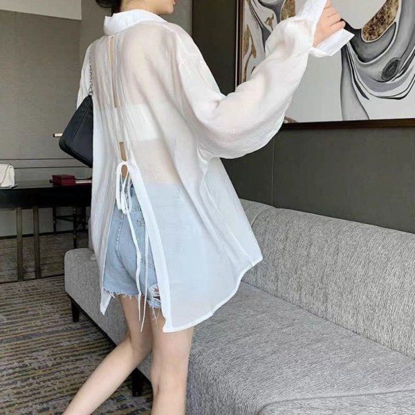 Damebluse Chiffonbluse WHITE XXL(67,5-72,5KG) White XXL(67.5-72.5KG)