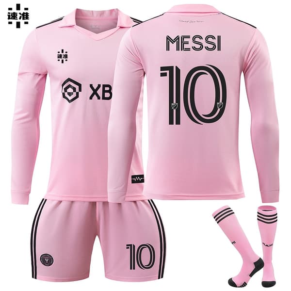 Inter Miami CF Hjemmefodbold Langærmet Trøje Nr. 10 Messi 28