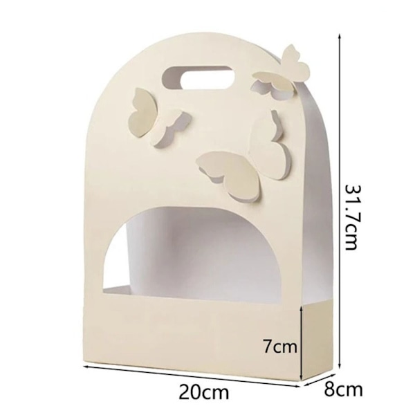 Sammenfoldelig Blomsterkasse Buket Indpakningskasse BEIGE ELLIPTISK ELLIPTISK Beige Elliptic-Elliptic