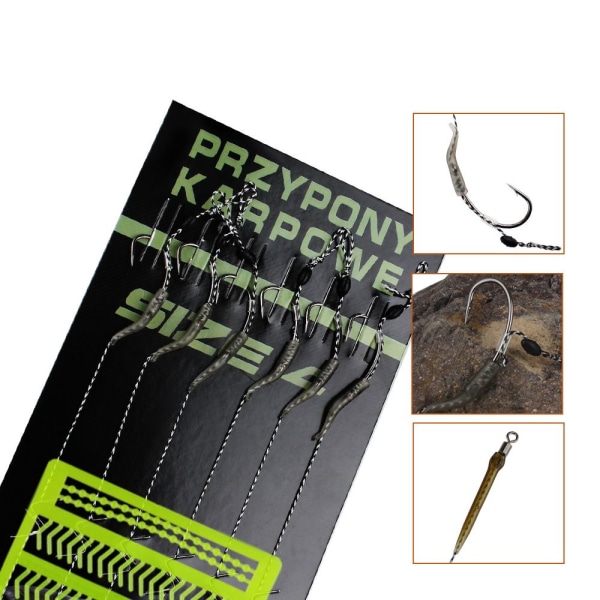 6-8 stk Karpefiske Ferdig Krokleder Karpefiskekroker 6pcs WBLB-2