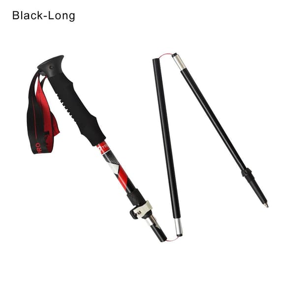 Sammenleggbare gåstaver, sammenleggbare turstaver SVART LANG LANG Black Long-Long