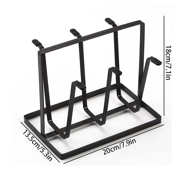 1 stk. glaskop tørrestativ krusholder SORT SORT black