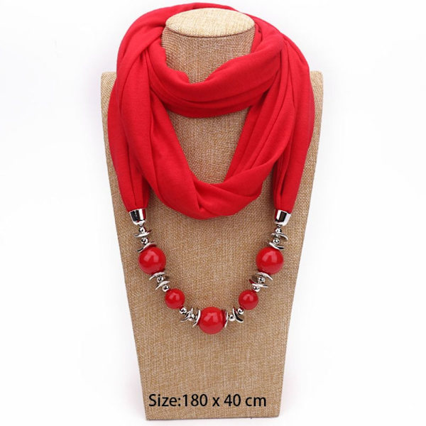 Halsduk Ringhänge Scarf VINRÖD Wine red