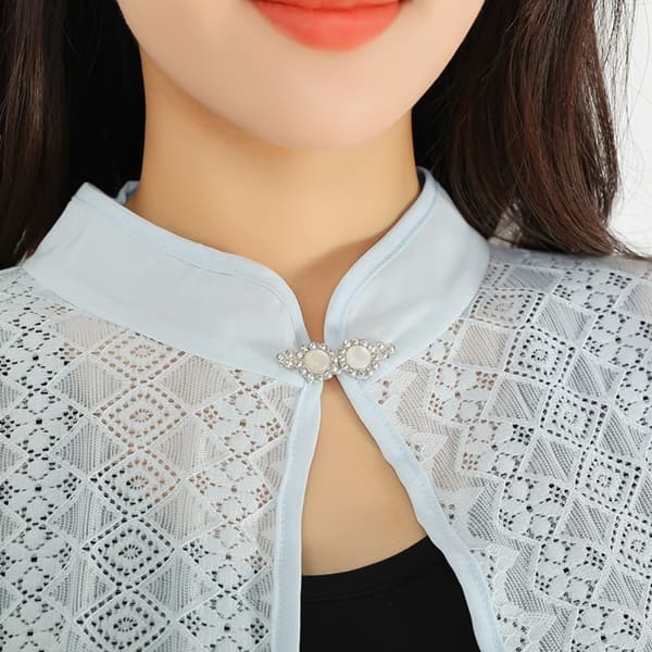 Ros Jacquard Polyester Sjalar Solskyddssjal VIT White