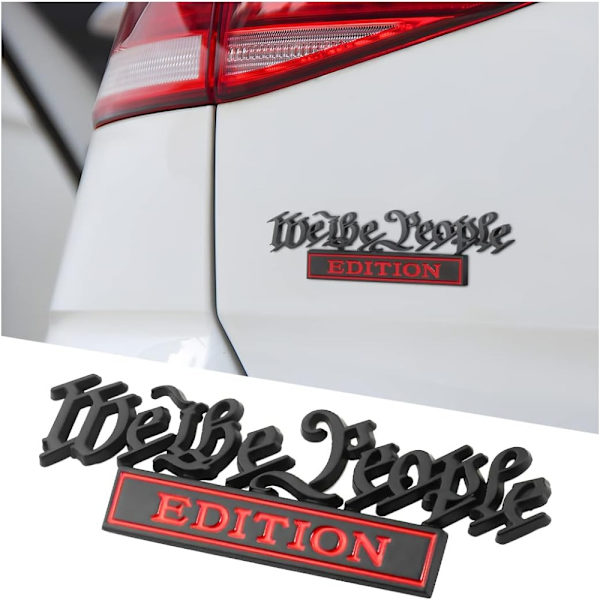 2 kpl We The People Edition -tunnuksia 3D-metallilogomerkkitarrat
