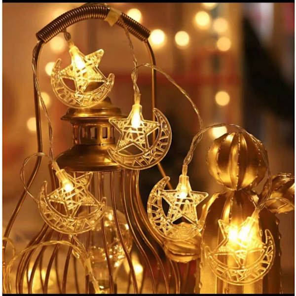 Eid Mubarak LED-valoketjut Ramadan Kareem - Sadutähtketjut 3M
