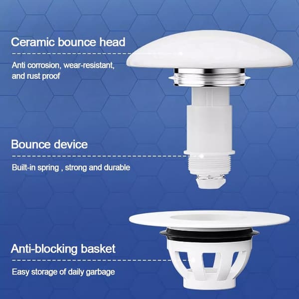Bunnplugg for vask Pop-Up Bounce Core Sil
