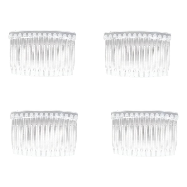 4 stk Hair Combs Hair Slides HVIT white
