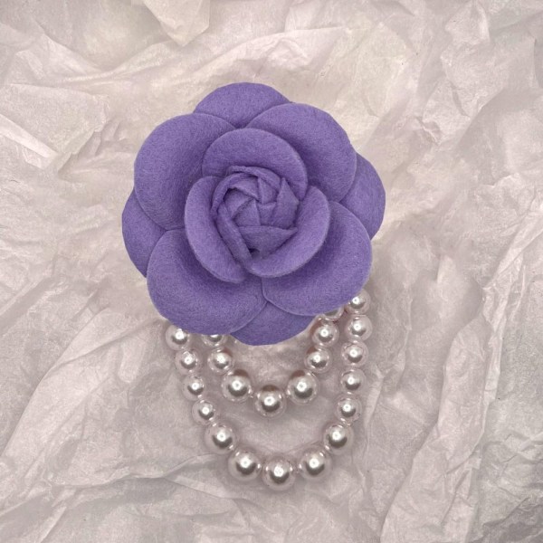 Camellia Flower rintakoru Pins Pearl Tupsu Corsage PURPLE purple