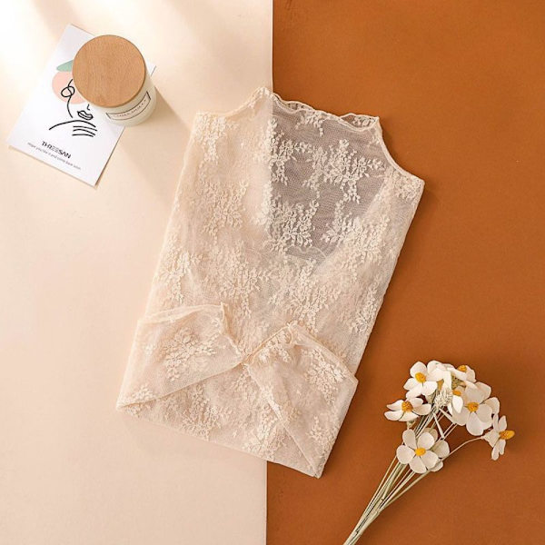 T-skjorte topper se gjennom bluse APRIKOS Apricot