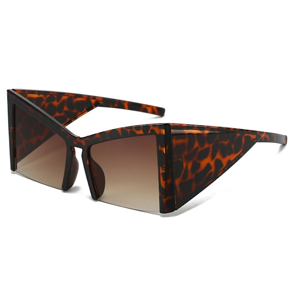 Semi-Rimless Cat Eye Solbriller Square Solbriller LEOPARD Leopard