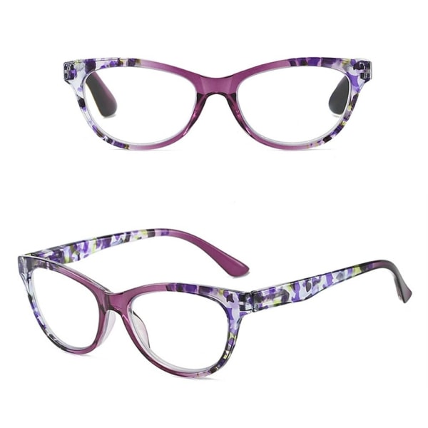Anti-blåt lys læsebriller Firkantede briller LILLA Purple Strength 400